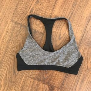 Lululemon gray and black racerback sports bra